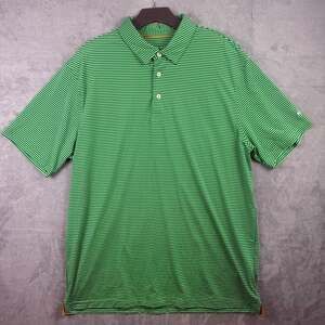 Michael Rouen performance golf polo green stripe size XL